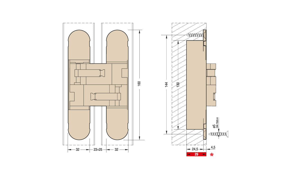 CEAM Concealed Hinge 120kg | CEAM 隱藏式鉸鏈 120kg