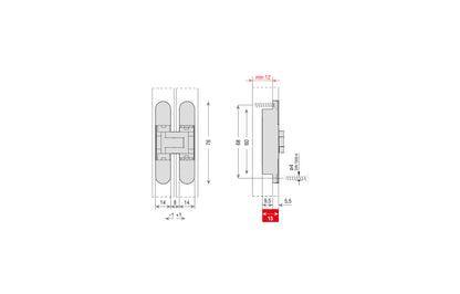 Cabinet Invisible Hinge for 18mm Door Thickness | 家具隱形鉸鏈 18mm 門厚