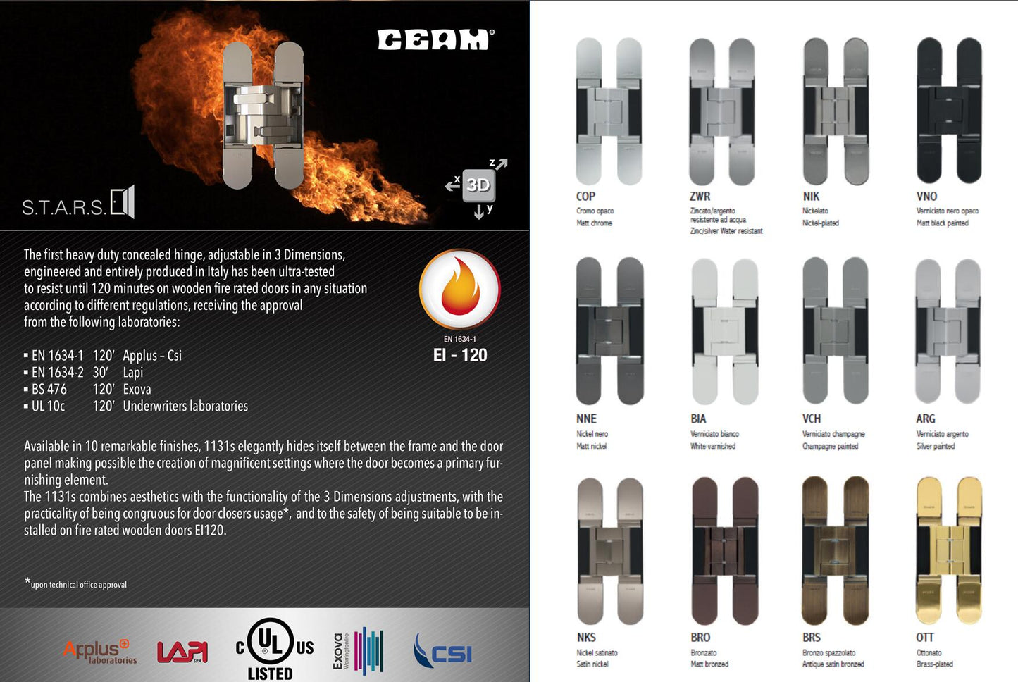 CEAM Concealed Hinge 120kg | CEAM 隱藏式鉸鏈 120kg