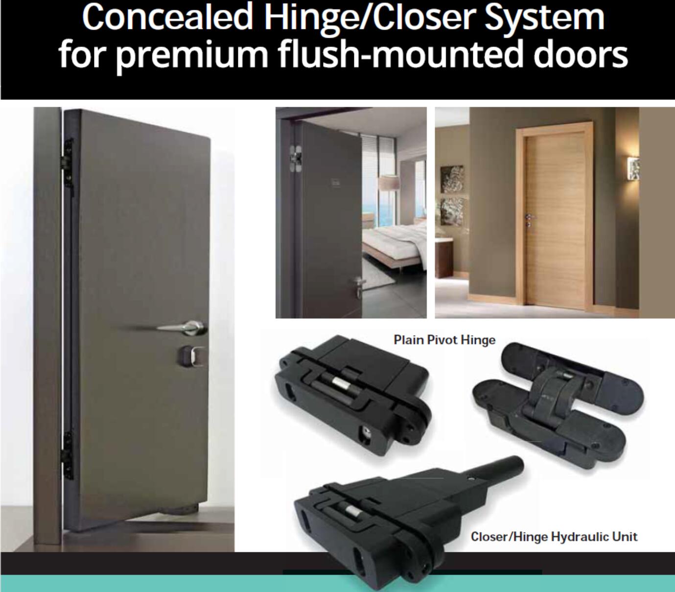 Self-Closing Concealed Hinge 100kg | 内置閉門系統隱藏式鉸鏈 100kg