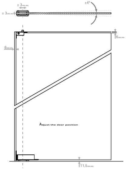 Hydraulic Invisible Pivot Set with Soft-Close, up to 100kg | 液壓隱藏式天軸地鉸鏈套裝, 至100公斤